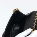 BALLY Chain Shoulder Bag Leather Black Gold Auth BA7514-19