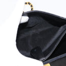 BALLY Chain Shoulder Bag Leather Black Gold Auth BA7514-20