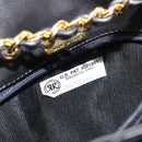 BALLY Chain Shoulder Bag Leather Black Gold Auth BA7514-23