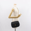 BALLY Chain Shoulder Bag Leather Black Gold Auth BA7514-24