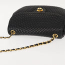 BALLY Chain Shoulder Bag Leather Black Gold Auth BA7514-6