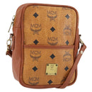 MCM Logogram Vicetos Shoulder Bag PVC Leather Brown Gold Auth BA7515-1