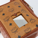 MCM Logogram Vicetos Shoulder Bag PVC Leather Brown Gold Auth BA7515-10