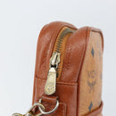 MCM Logogram Vicetos Shoulder Bag PVC Leather Brown Gold Auth BA7515-17