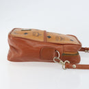 MCM Logogram Vicetos Shoulder Bag PVC Leather Brown Gold Auth BA7515-3