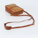 MCM Logogram Vicetos Shoulder Bag PVC Leather Brown Gold Auth BA7515-7