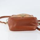 MCM Logogram Vicetos Shoulder Bag PVC Leather Brown Gold Auth BA7515-5