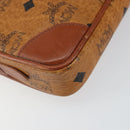 MCM Logogram Vicetos Clutch Bag PVC Leather Brown Gold Auth BA7516-11