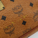 MCM Logogram Vicetos Clutch Bag PVC Leather Brown Gold Auth BA7516-12