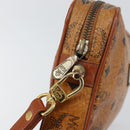 MCM Logogram Vicetos Clutch Bag PVC Leather Brown Gold Auth BA7516-15