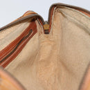 MCM Logogram Vicetos Clutch Bag PVC Leather Brown Gold Auth BA7516-17