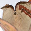 MCM Logogram Vicetos Clutch Bag PVC Leather Brown Gold Auth BA7516-18