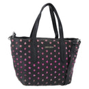 Jimmy Choo Studs Hand Bag Leather 2way Black Silver Auth BA7517-1