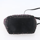 Jimmy Choo Studs Hand Bag Leather 2way Black Silver Auth BA7517-11