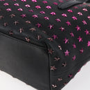 Jimmy Choo Studs Hand Bag Leather 2way Black Silver Auth BA7517-14