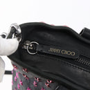 Jimmy Choo Studs Hand Bag Leather 2way Black Silver Auth BA7517-17