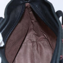 Jimmy Choo Studs Hand Bag Leather 2way Black Silver Auth BA7517-21