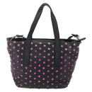 Jimmy Choo Studs Hand Bag Leather 2way Black Silver Auth BA7517-3