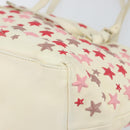 Jimmy Choo Studs Tote Bag Leather White Gold Auth BA7518-9