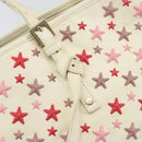 Jimmy Choo Studs Tote Bag Leather White Gold Auth BA7518-17