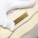 Jimmy Choo Studs Tote Bag Leather White Gold Auth BA7518-10