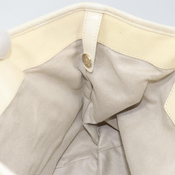 Jimmy Choo Studs Tote Bag Leather White Gold Auth BA7518