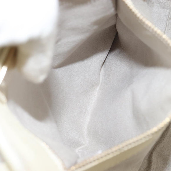 Jimmy Choo Studs Tote Bag Leather White Gold Auth BA7518