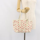 Jimmy Choo Studs Tote Bag Leather White Gold Auth BA7518-21