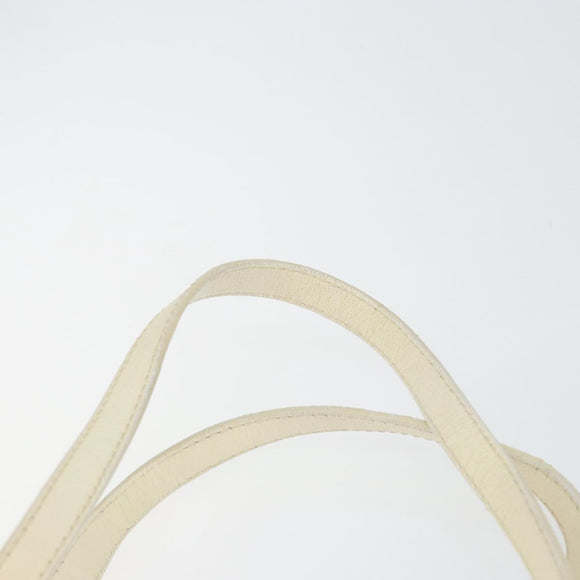 Jimmy Choo Studs Tote Bag Leather White Gold Auth BA7518