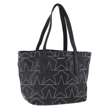 Jimmy Choo Studs Tote Bag Leather Black Silver Auth BA7519