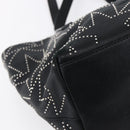 Jimmy Choo Studs Tote Bag Leather Black Silver Auth BA7519-11