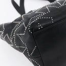 Jimmy Choo Studs Tote Bag Leather Black Silver Auth BA7519-13