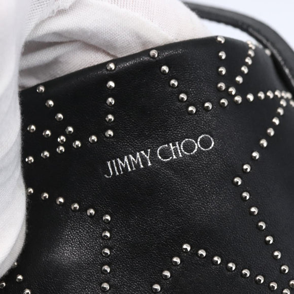 Jimmy Choo Studs Tote Bag Leather Black Silver Auth BA7519