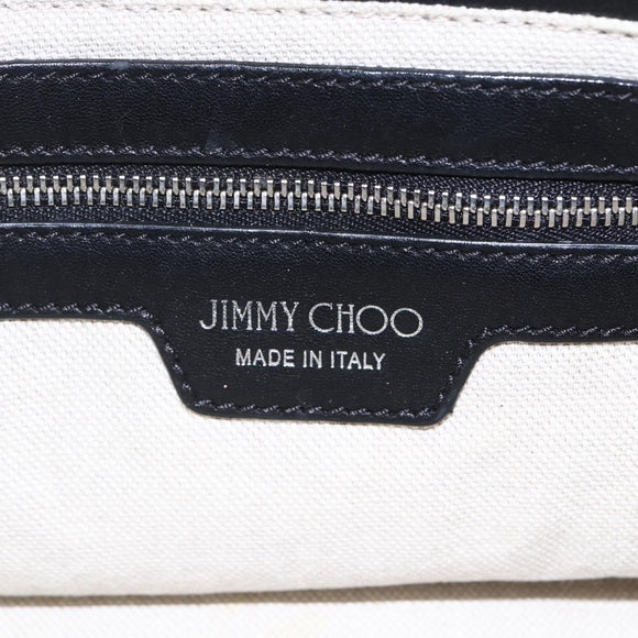 Jimmy Choo Studs Tote Bag Leather Black Silver Auth BA7519