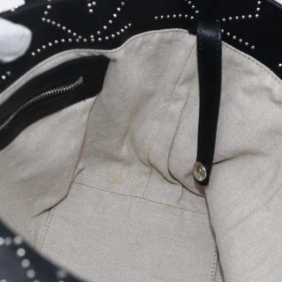 Jimmy Choo Studs Tote Bag Leather Black Silver Auth BA7519