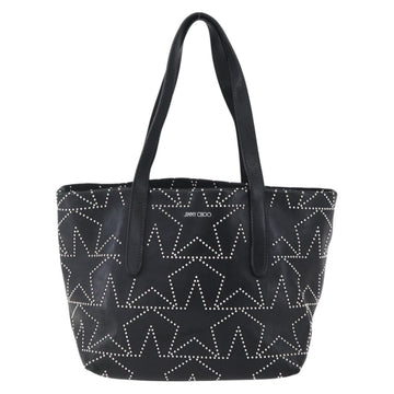 Jimmy Choo Studs Tote Bag Leather Black Silver Auth BA7519 - 0