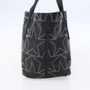 Jimmy Choo Studs Tote Bag Leather Black Silver Auth BA7519-4