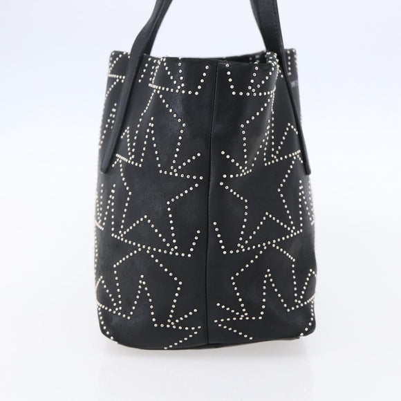 Jimmy Choo Studs Tote Bag Leather Black Silver Auth BA7519