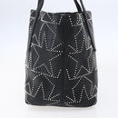 Jimmy Choo Studs Tote Bag Leather Black Silver Auth BA7519-5