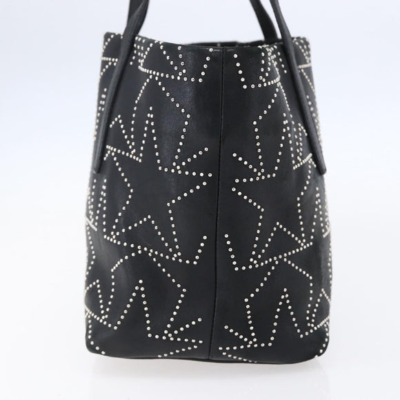 Jimmy Choo Studs Tote Bag Leather Black Silver Auth BA7519