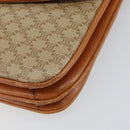 CELINE Macadam Canvas Shoulder Bag PVC Leather Beige Gold Auth BA7520-14