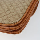 CELINE Macadam Canvas Shoulder Bag PVC Leather Beige Gold Auth BA7520-16