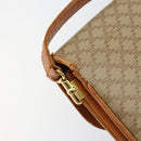 CELINE Macadam Canvas Shoulder Bag PVC Leather Beige Gold Auth BA7520-9