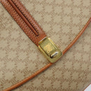CELINE Macadam Canvas Shoulder Bag PVC Leather Beige Gold Auth BA7520-18