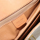 CELINE Macadam Canvas Shoulder Bag PVC Leather Beige Gold Auth BA7520-19
