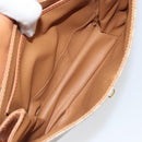 CELINE Macadam Canvas Shoulder Bag PVC Leather Beige Gold Auth BA7520-24