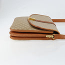 CELINE Macadam Canvas Shoulder Bag PVC Leather Beige Gold Auth BA7520-3