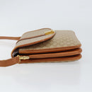 CELINE Macadam Canvas Shoulder Bag PVC Leather Beige Gold Auth BA7520-4