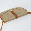 CELINE Macadam Canvas Shoulder Bag PVC Leather Beige Gold Auth BA7520-6