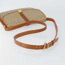 CELINE Macadam Canvas Shoulder Bag PVC Leather Beige Gold Auth BA7520-7